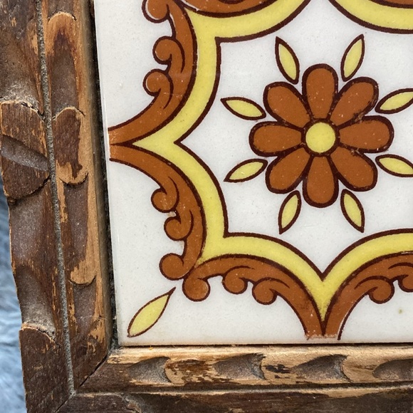 Vintage Carved Wood Double
Tile Trivet - Picture 7 of 16